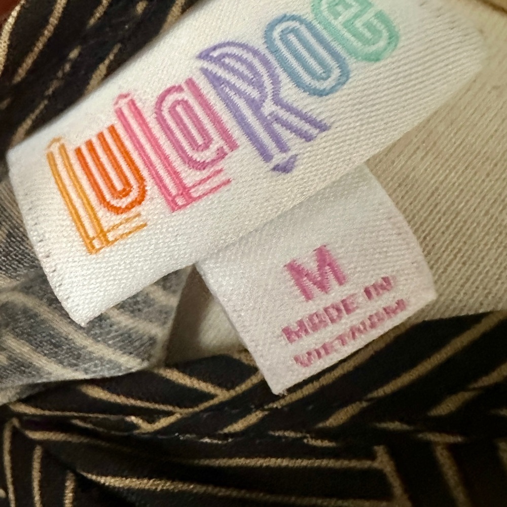 LuLaRoe Black & Gold  Geometric Fit-and-Flare Midi Dress - Picture 5 of 5